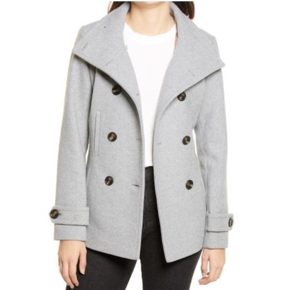 Thread & Supply Jackets & Blazers - Thread & Supply Gray Double Breasted Peacoat Pockets Small S NWT